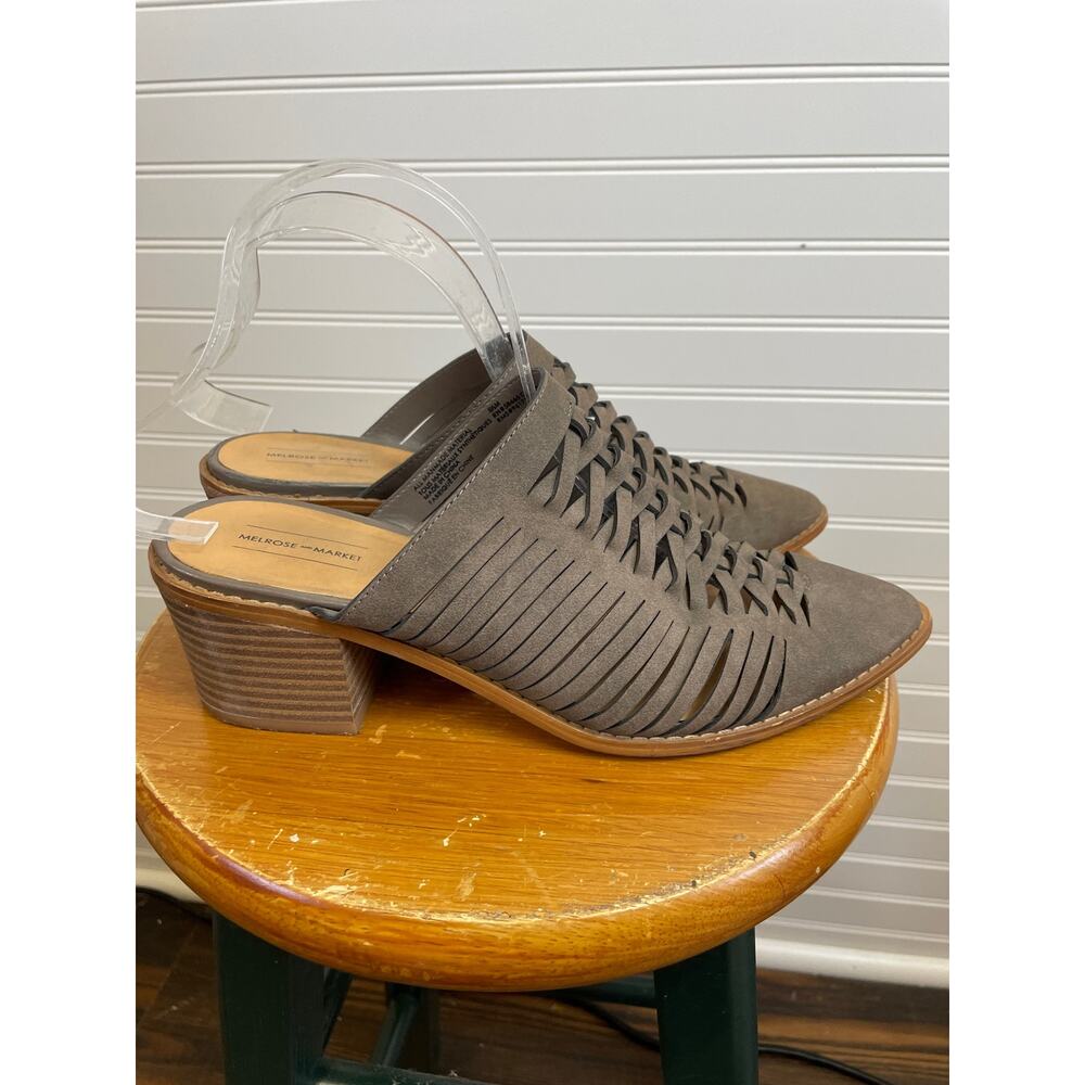 Melrose and Market Raymie Suede Chunky Heel Mules Size 8.5